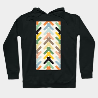 Stylized geo shapes in warm yellows, greens and blues Hoodie